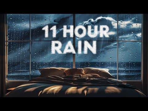 11-Hour Heavy Rain & Thunderstorm Sounds | Dark Screen | Perfect for Sleep, Study & Meditation